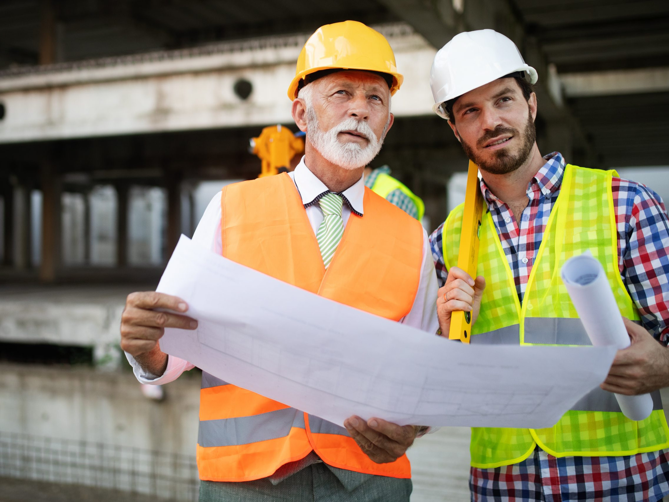 Group of construction engineer working in construction site
