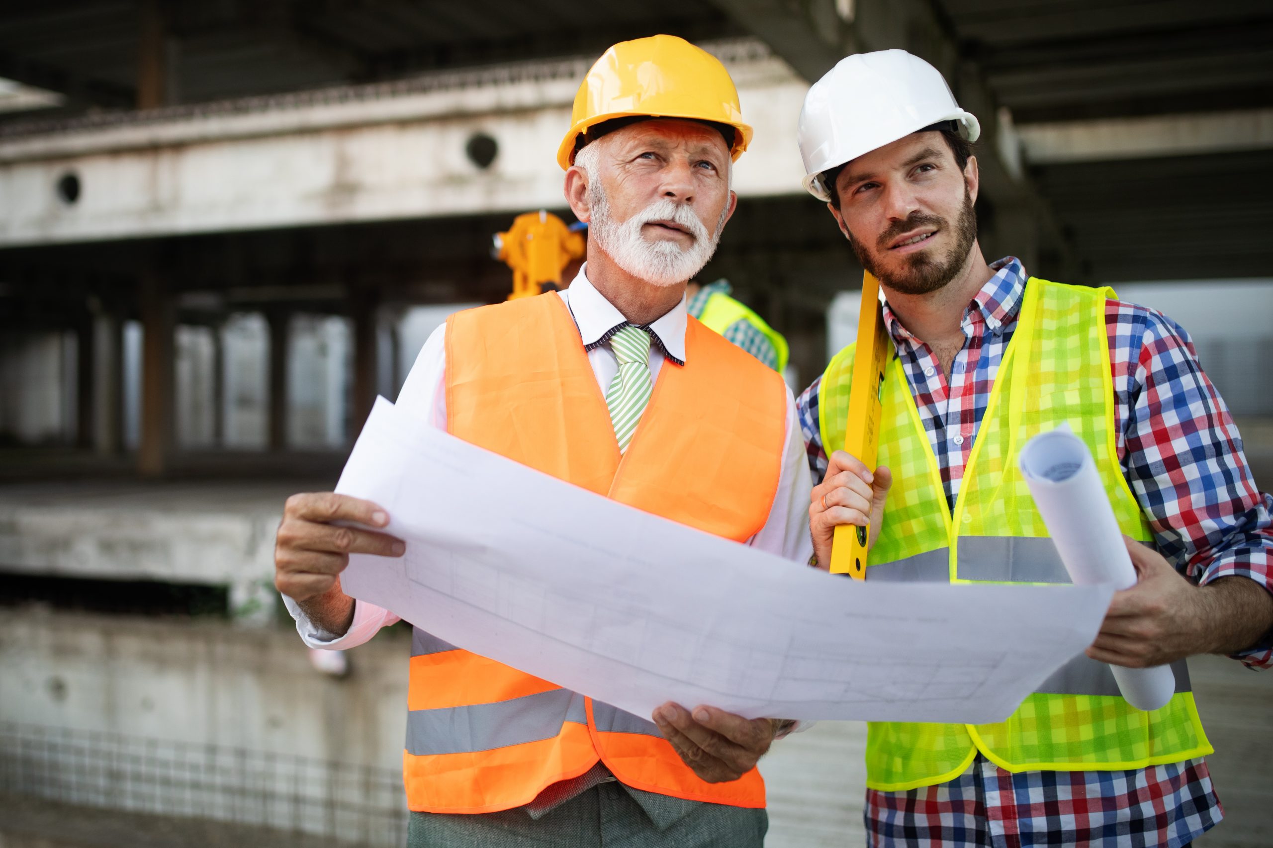 Group of construction engineer working in construction site